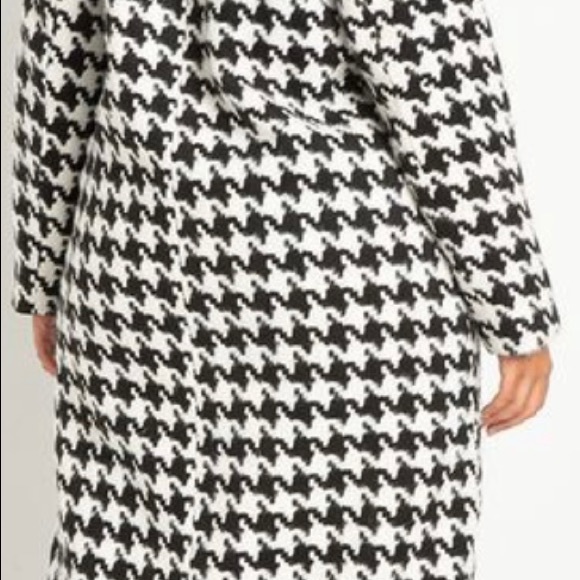 Eloquii Long Houndsooth Coat NWT - Picture 2 of 4